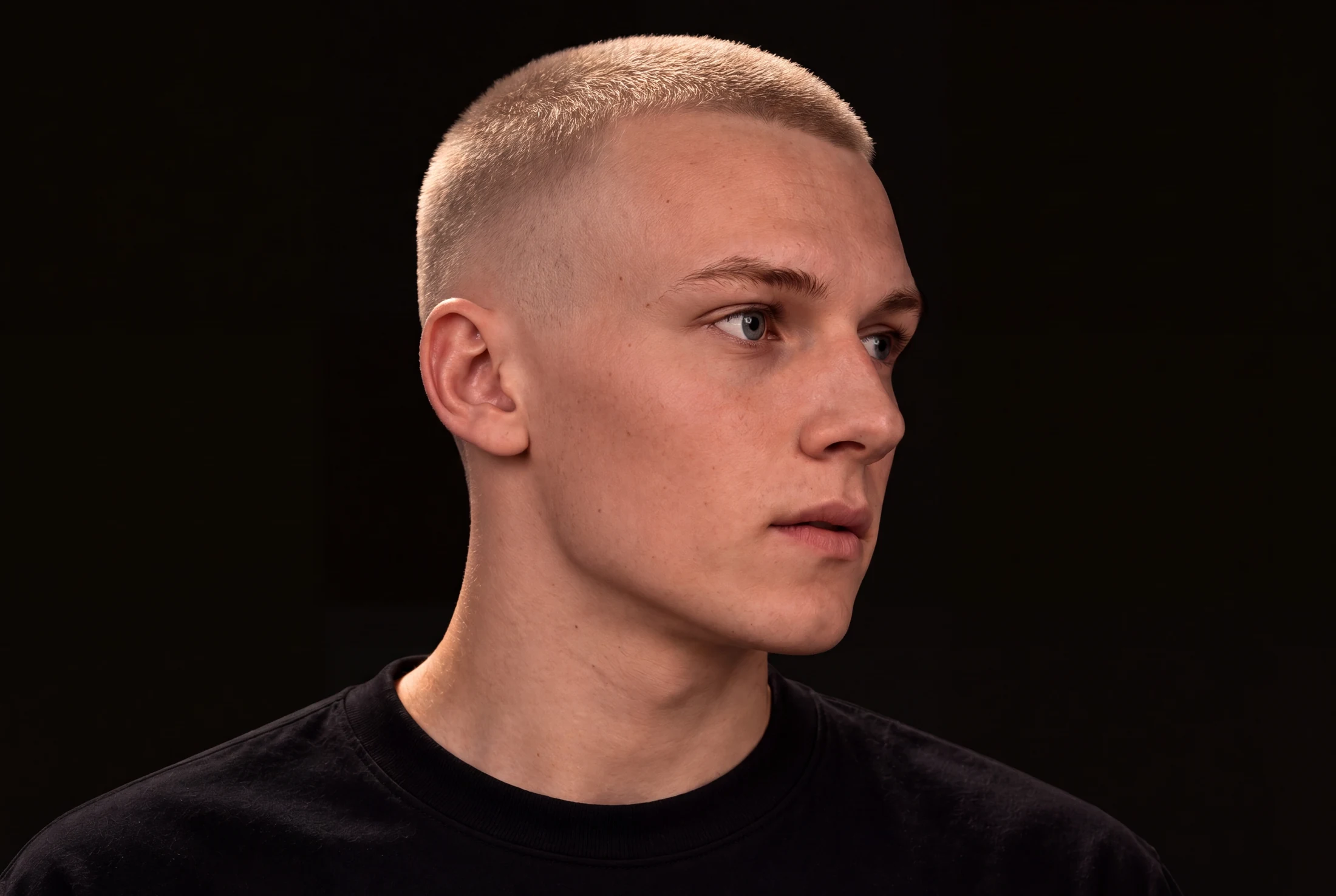 AI-assisted studio portrait of Leo Booth